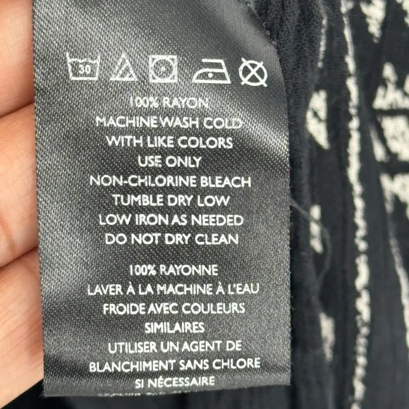 Ecote X Anthropologie Black & White Boho Printed Kimono Cardigan Women Size O/S - Picture 4 of 7